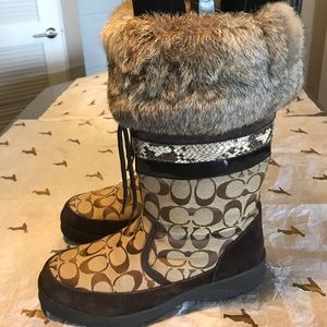 coach fur lined boots